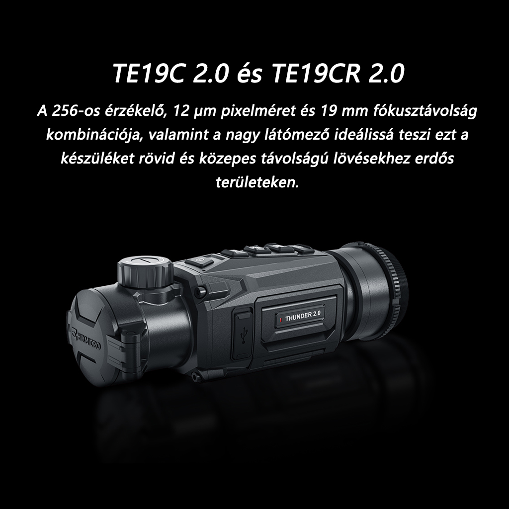 TQ50C 2.0 & TQ50CR 2.0 (cu senzorul său de 640, pixel de 12 μm, distanță focală de 50 mm și sensibilitate termică de <20 mK, TQ50C(R) 2.0 oferă cea mai recentă tehnologie de imagine termică într-un singur dispozitiv, ideal pentru vânători datorită unei distanțe de detectare de 2.600 m, cu un FOV de 15.4 m și un interval de identificare de 650 m.)